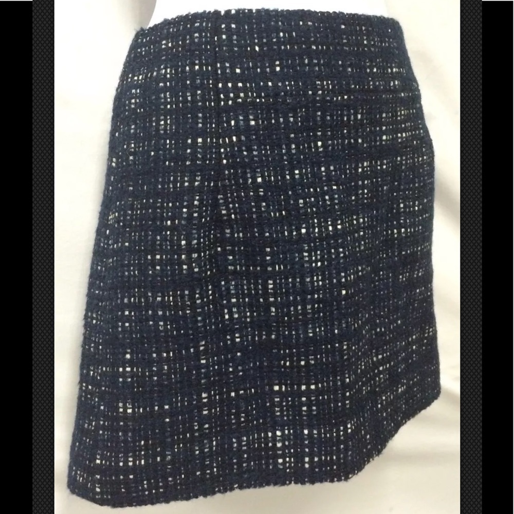 J CREW Wool Blend A Lined Mini Blue Ivory - Picture 4 of 6